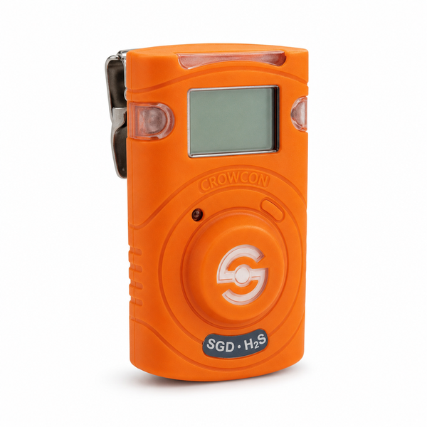 Crowcon Clip SGD gas monitor angle view showing belt clip and LCD display — available in Dubai Abu Dhabi