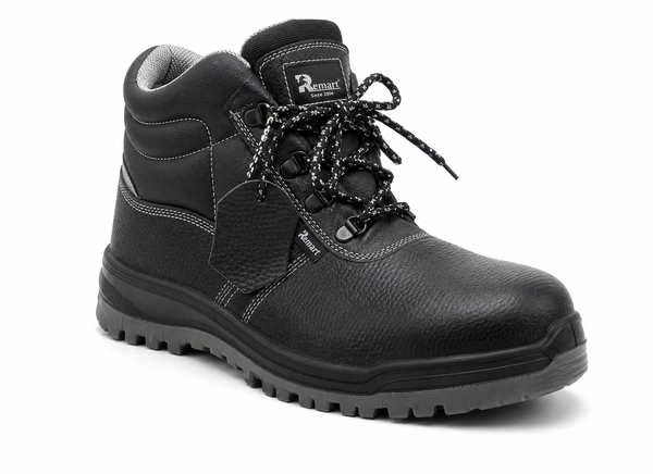Remart DPU-1402 black steel toe high ankle safety boot front view oil resistant UAE Dubai