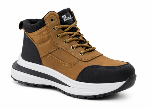 Remart TP-CRM caramel non-metallic high ankle safety boot front view composite toe Dubai UAE