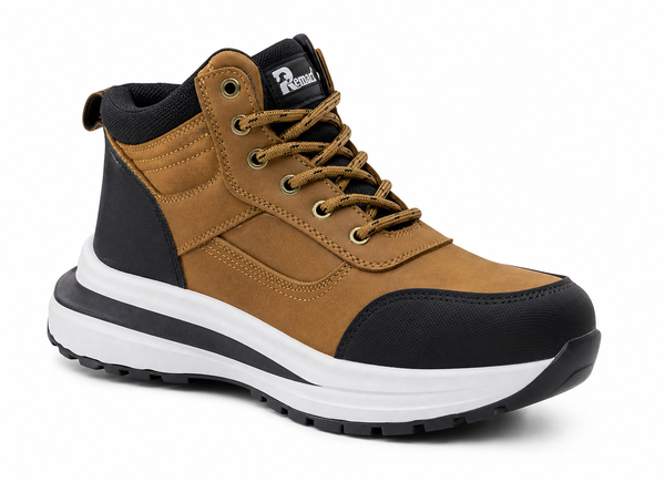 Remart TP-CRM caramel non-metallic high ankle safety boot front view composite toe Dubai UAE